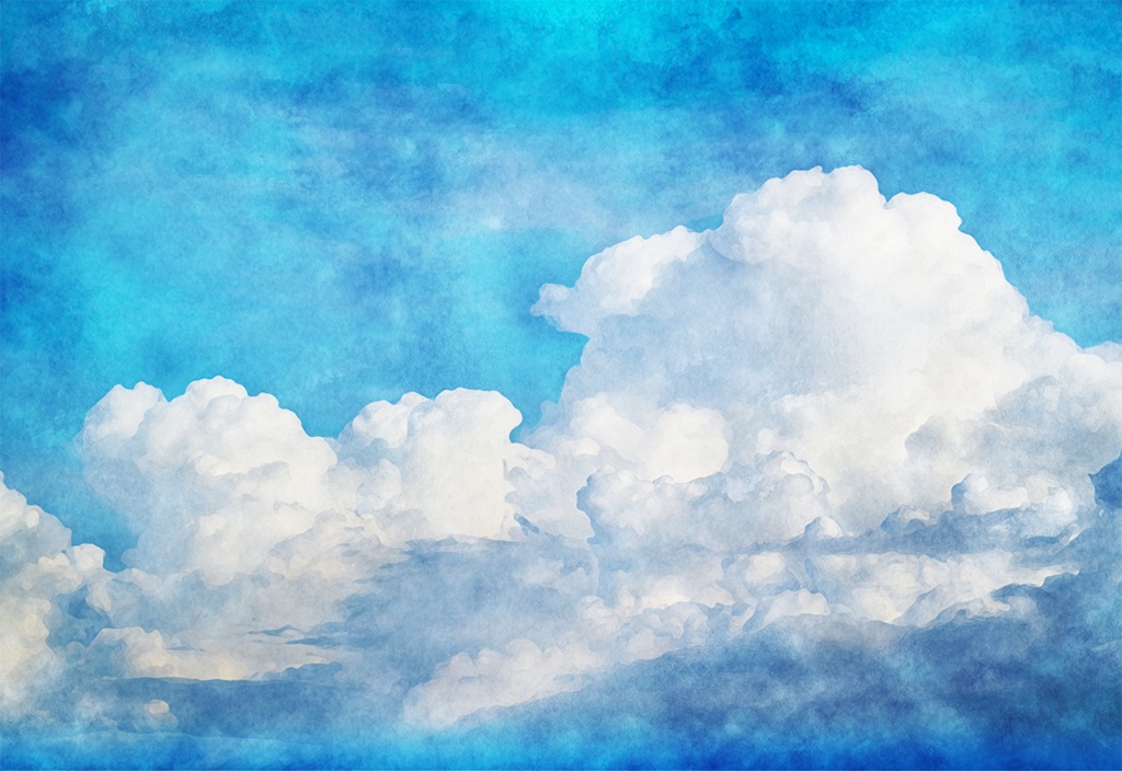 【印刷用】水彩風「空海夕景」10枚セット