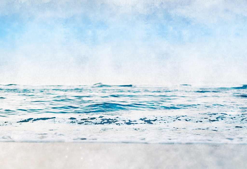 【印刷用】水彩風「空海夕景」10枚セット