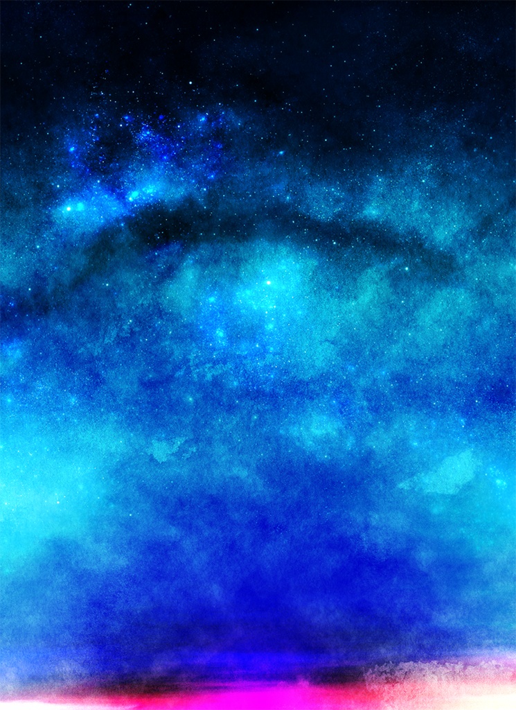 【印刷用】水彩風「星空・宇宙」5枚セット