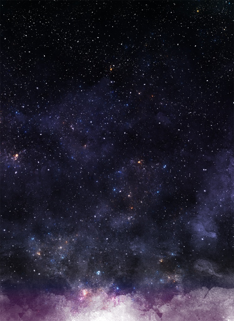 【印刷用】水彩風「星空・宇宙」5枚セット