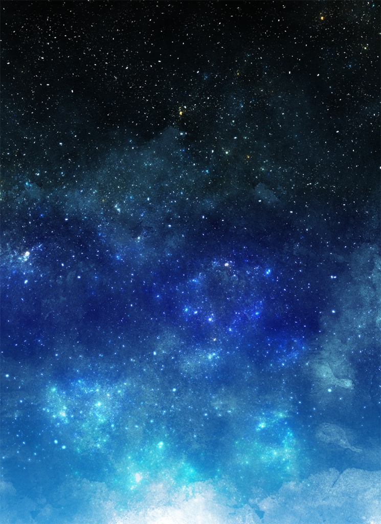 【印刷用】水彩風「星空・宇宙」5枚セット