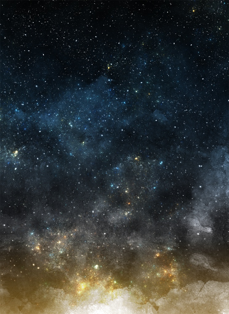 【印刷用】水彩風「星空・宇宙」5枚セット