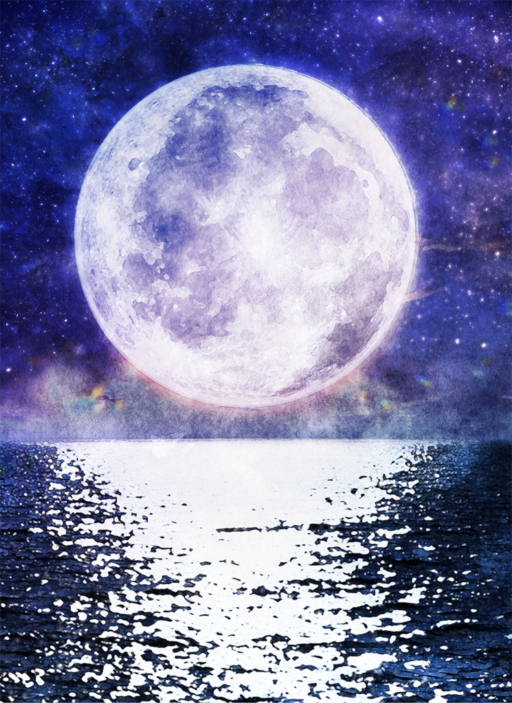 【印刷用】水彩風「幻想的な海」5枚セット