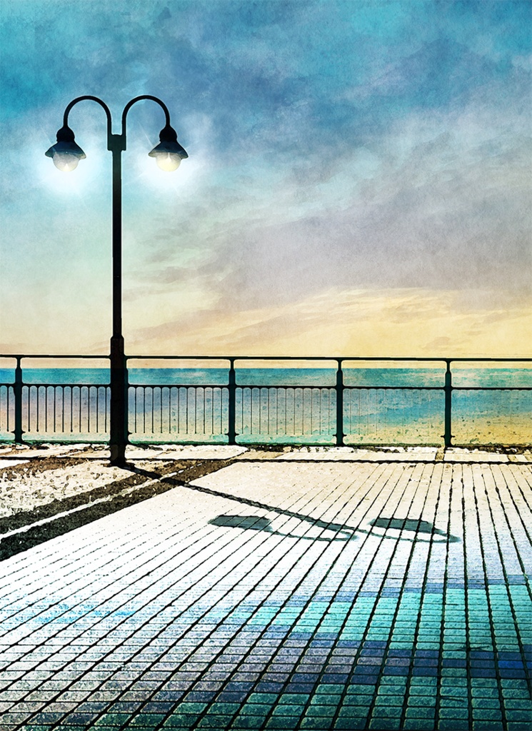 【印刷用】水彩風「幻想的な海」5枚セット