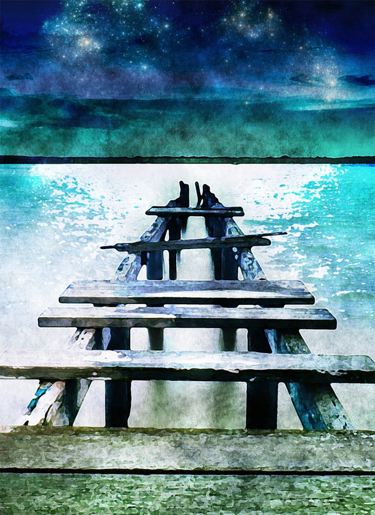 【印刷用】水彩風「幻想的な海」5枚セット