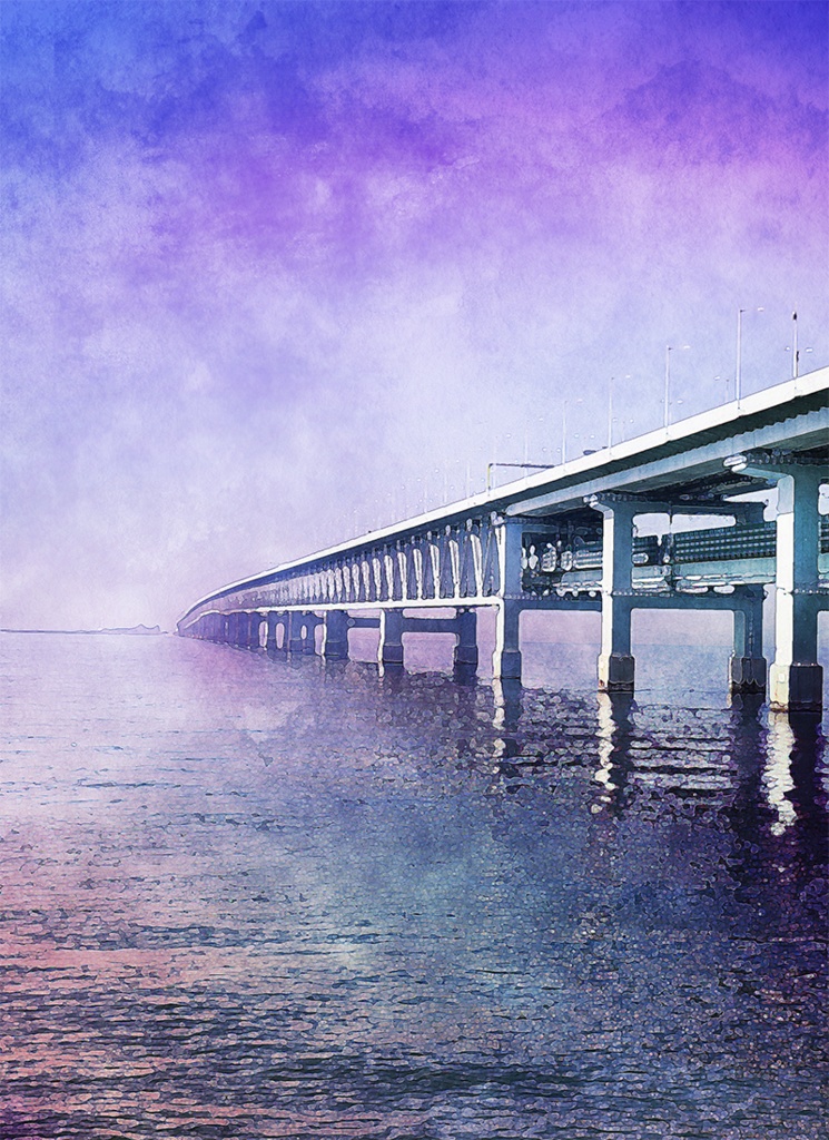 【印刷用】水彩風「幻想的な海」5枚セット