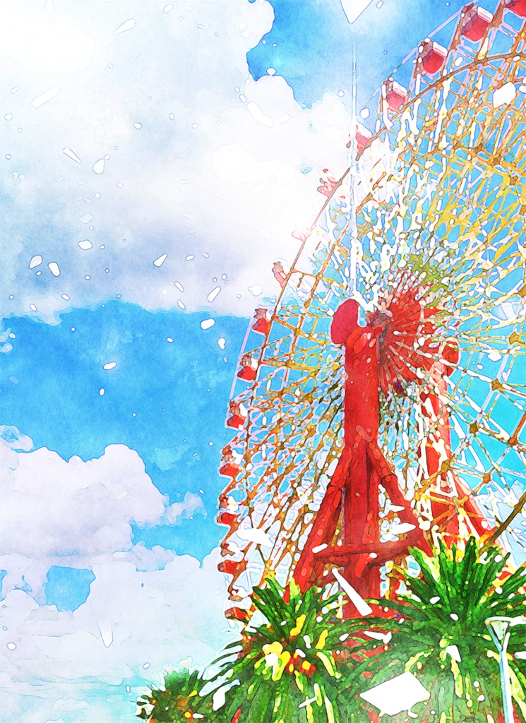 【印刷用】水彩風「色んな風景」10枚セット