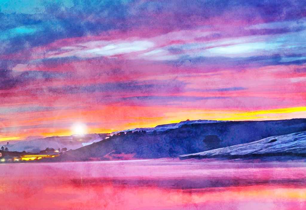 【印刷用】水彩風「幻想的な風景」10枚セット