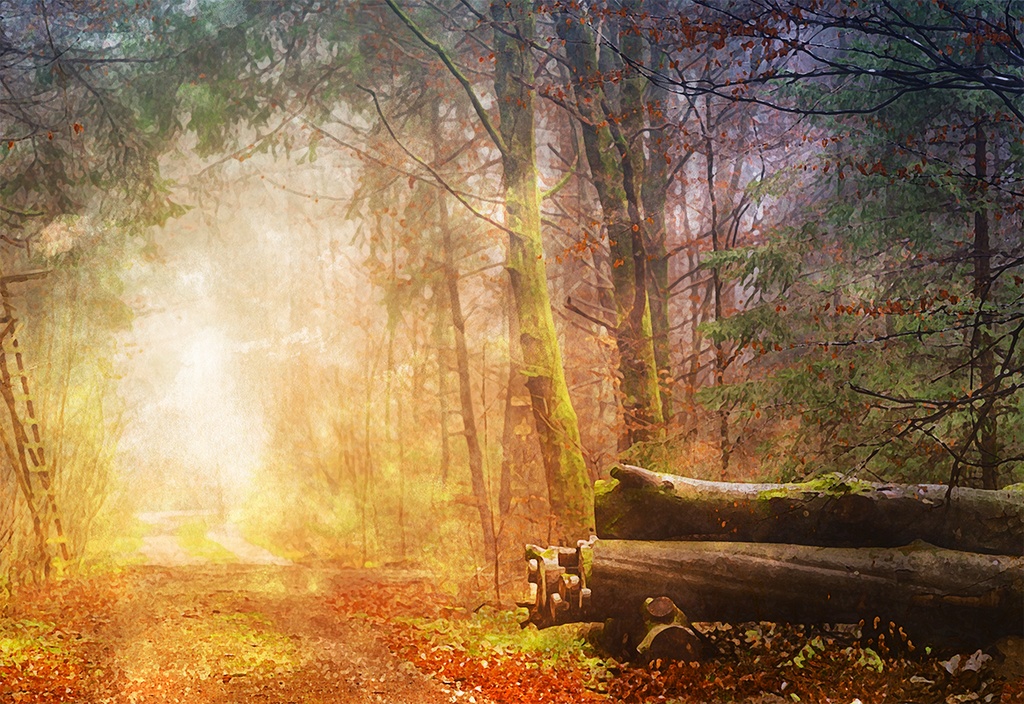 【印刷用】水彩風「幻想的な風景」10枚セット