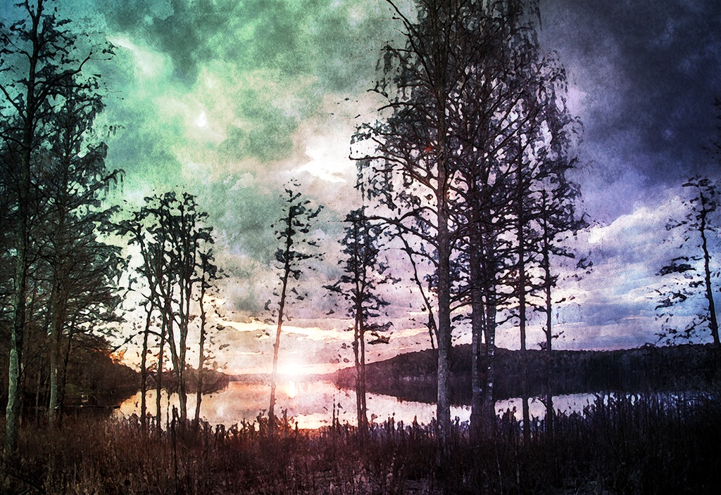 【印刷用】水彩風「幻想的な風景」10枚セット