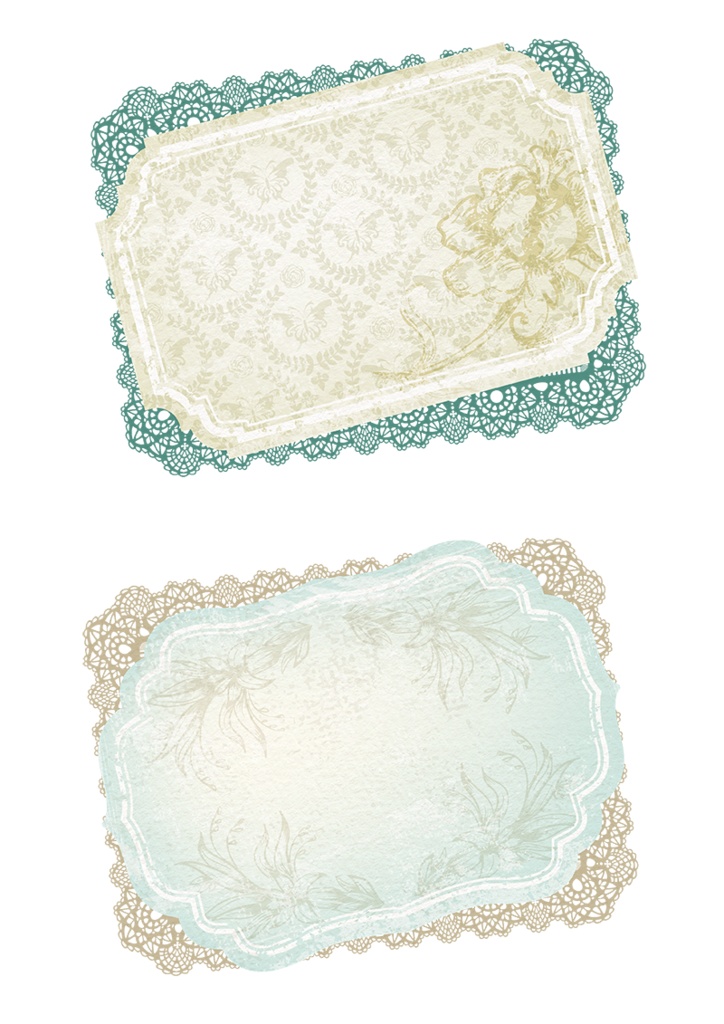 【印刷用】イラストカット「ヴィンテージなラベル&フレーム」