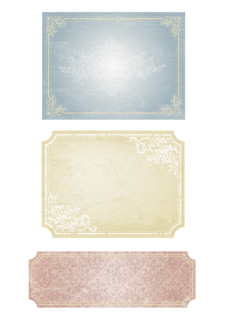 【印刷用】イラストカット「ヴィンテージなラベル&フレーム」