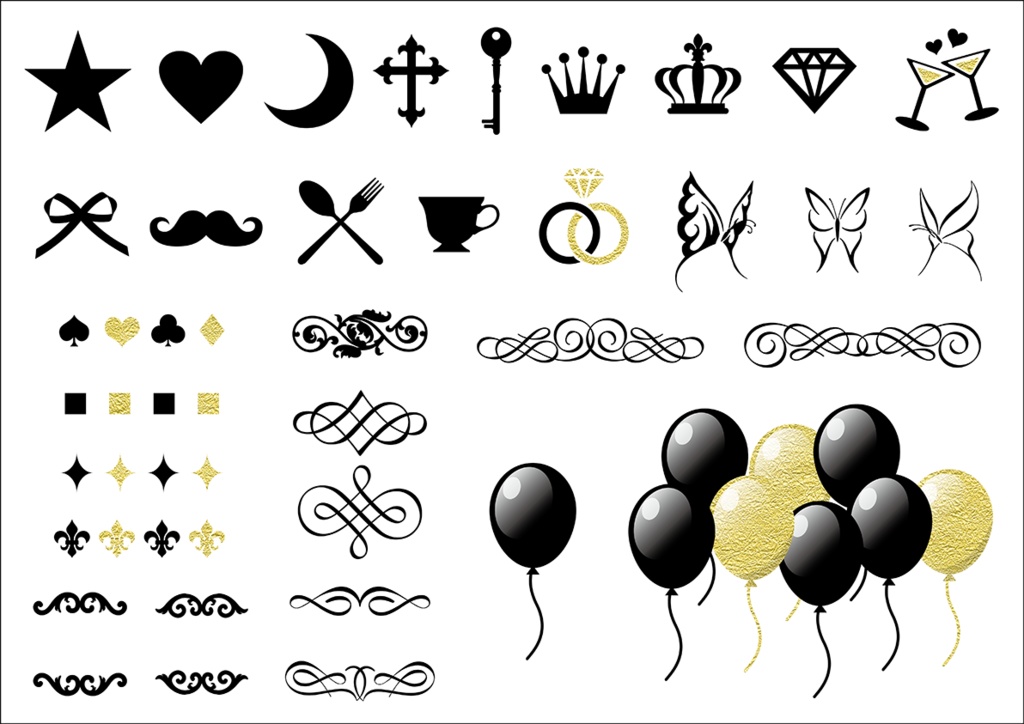 【印刷用】ガールズパーティー素材