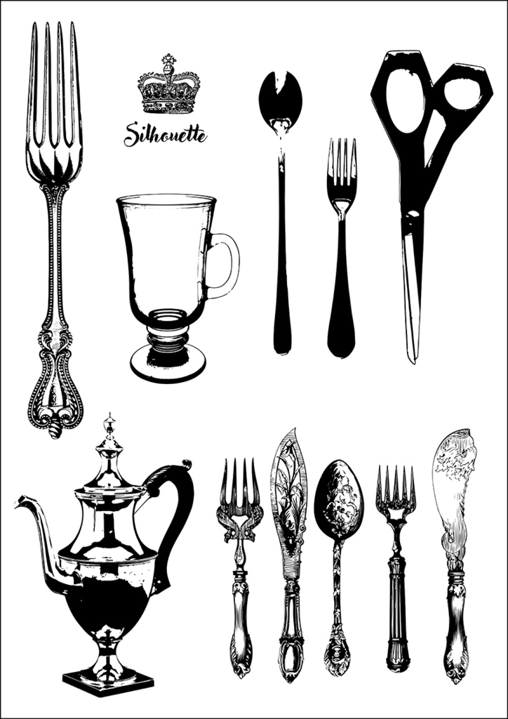 【印刷用】イラストカット【シルエット】2