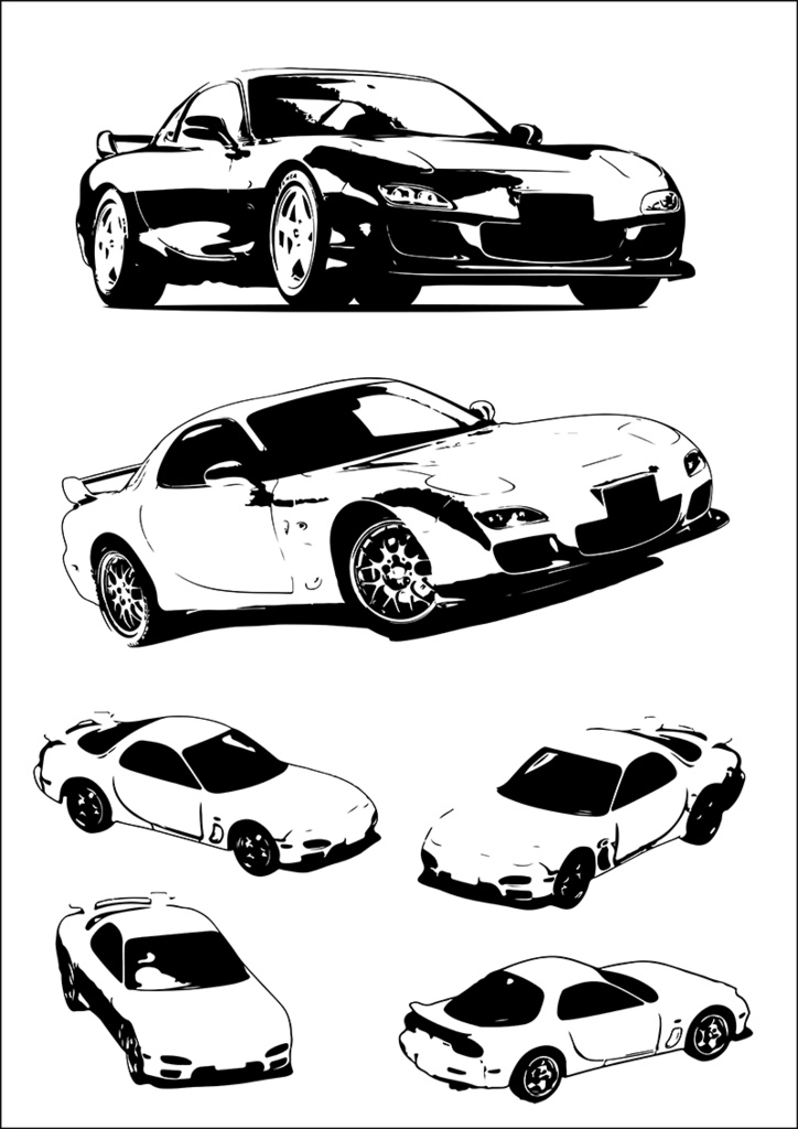 【印刷用】イラストカット【シルエット】3