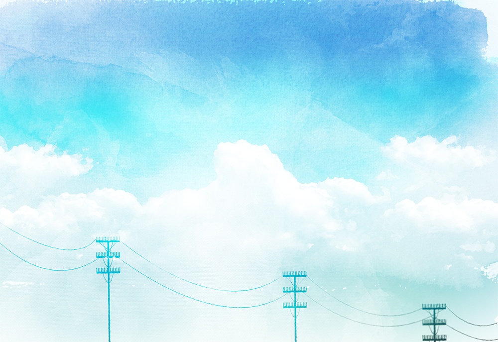 【印刷用】水彩風「青空」