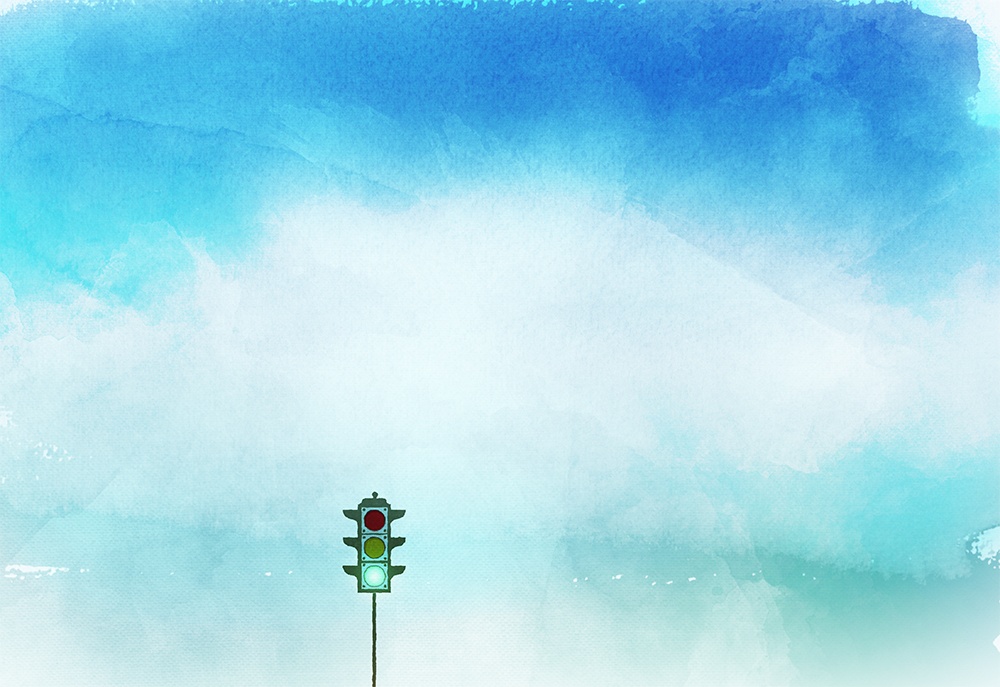 【印刷用】水彩風「青空」