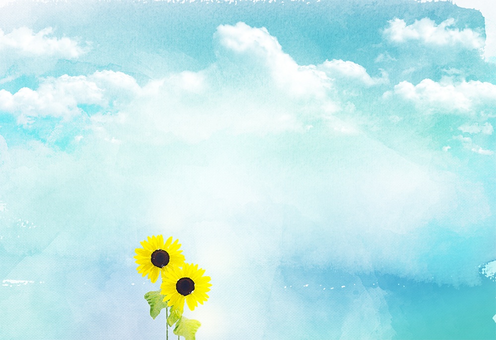 【印刷用】水彩風「青空」