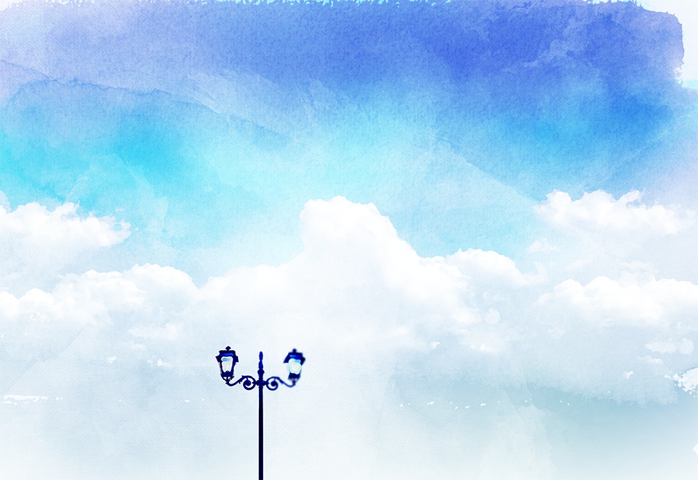 【印刷用】水彩風「青空」