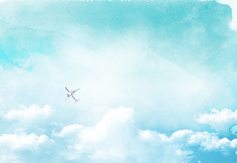 【印刷用】水彩風「青空」