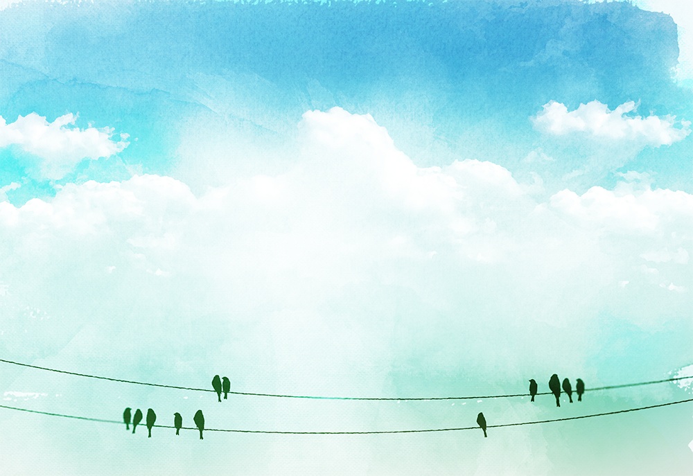 【印刷用】水彩風「青空」