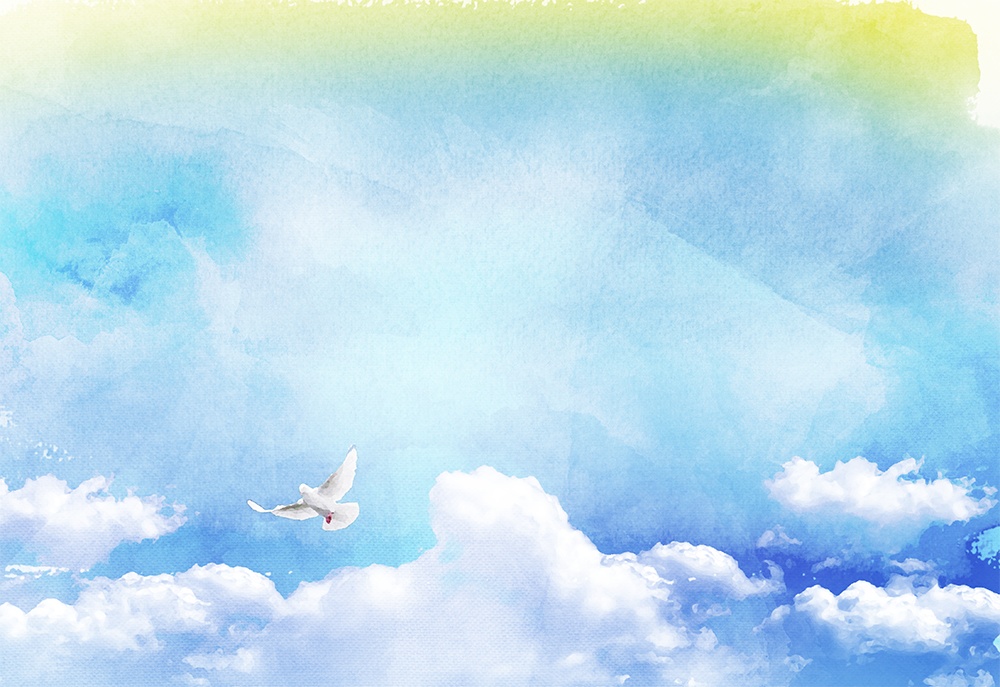 【印刷用】水彩風「青空」