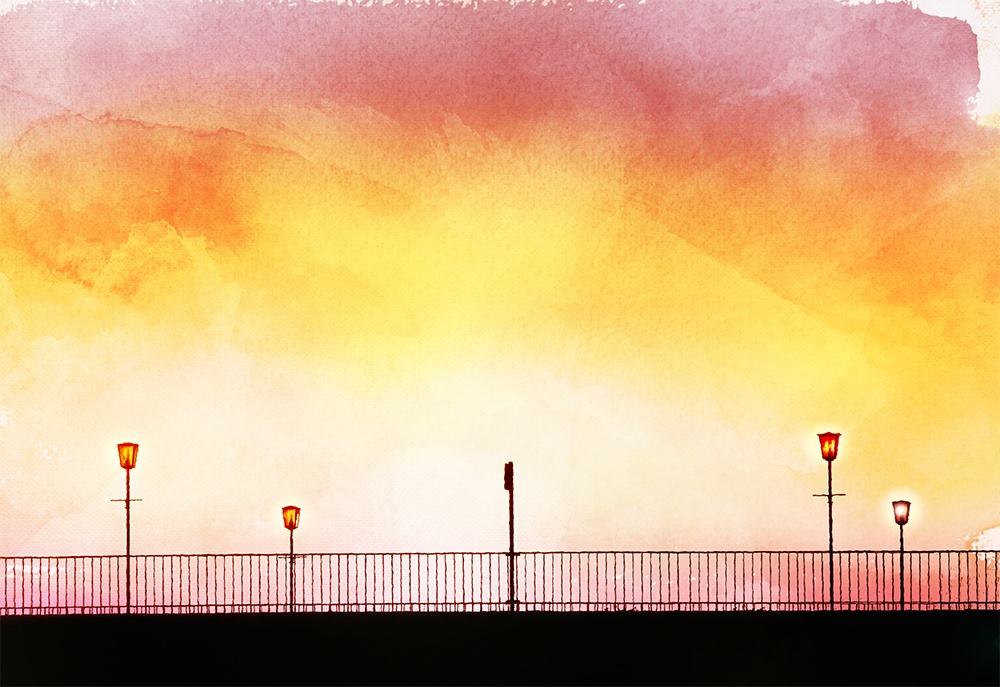 【印刷用】水彩風「夜空」