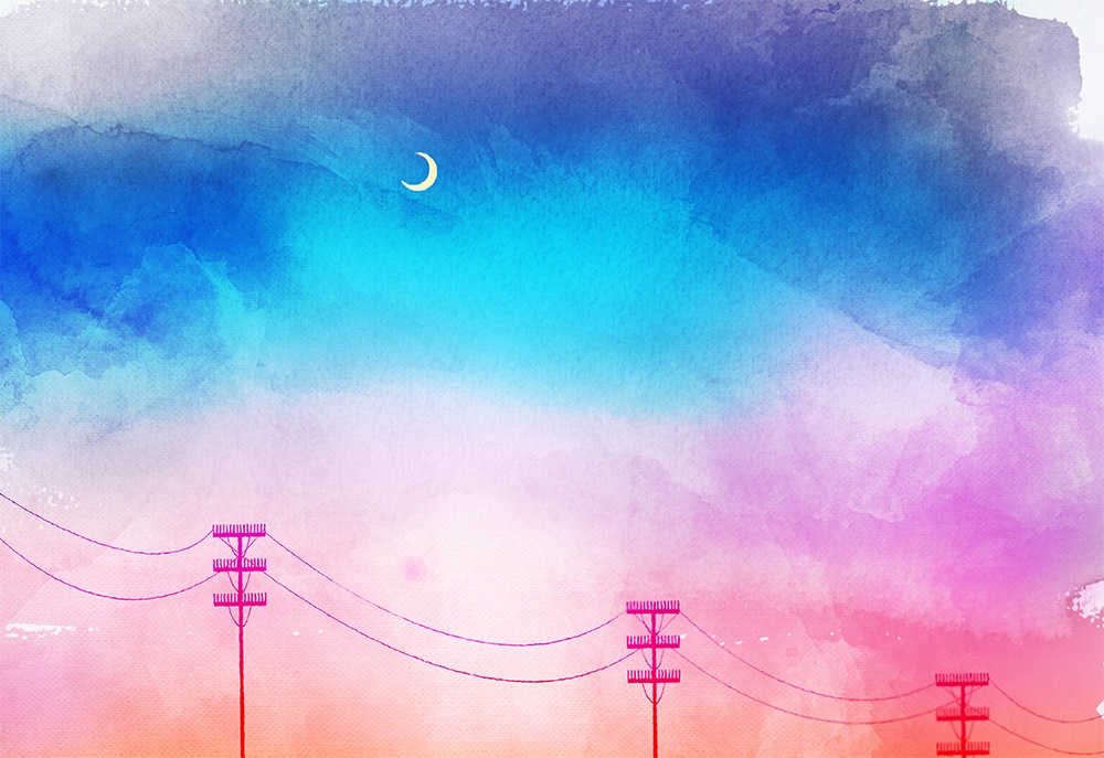【印刷用】水彩風「夜空」