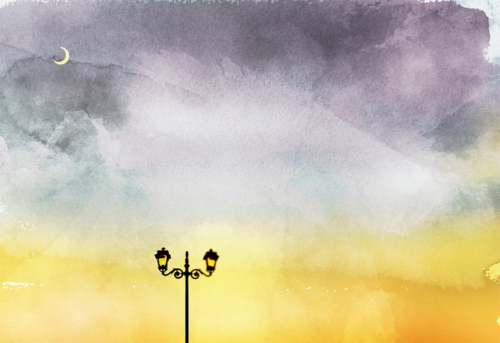 【印刷用】水彩風「夜空」