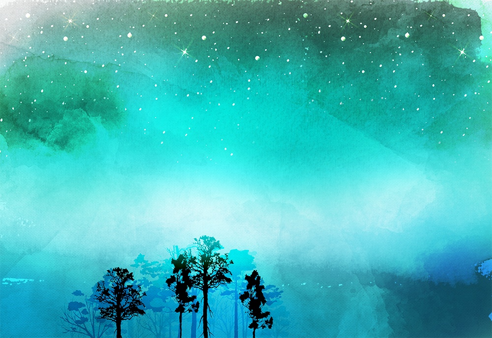 【印刷用】水彩風「夜空」