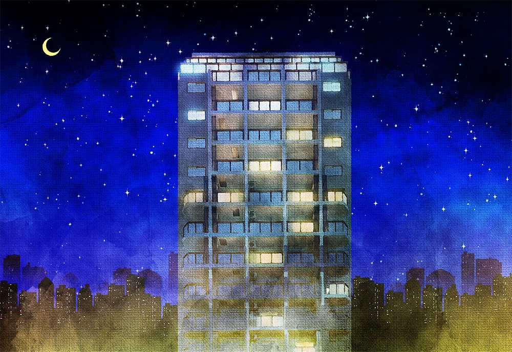 【印刷用】夜のイラスト素材