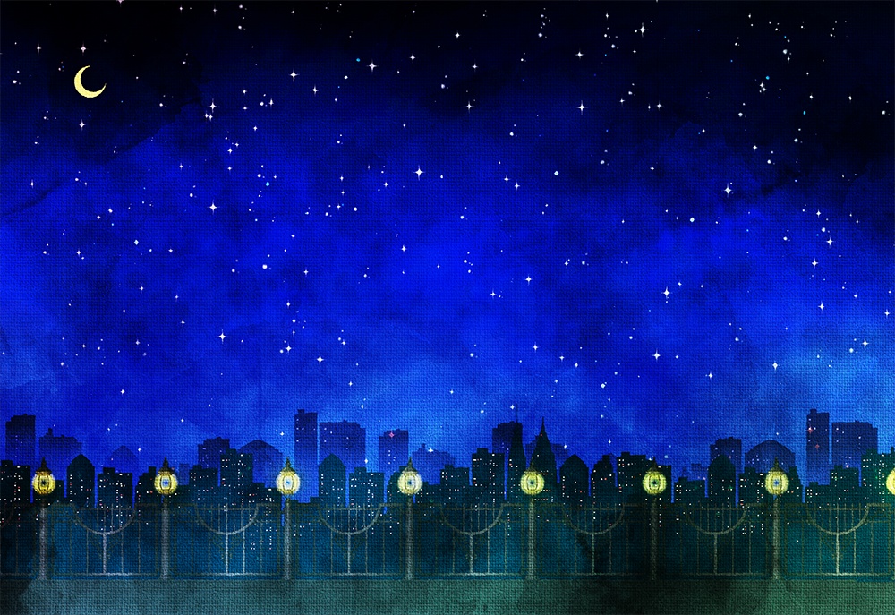 【印刷用】夜のイラスト素材