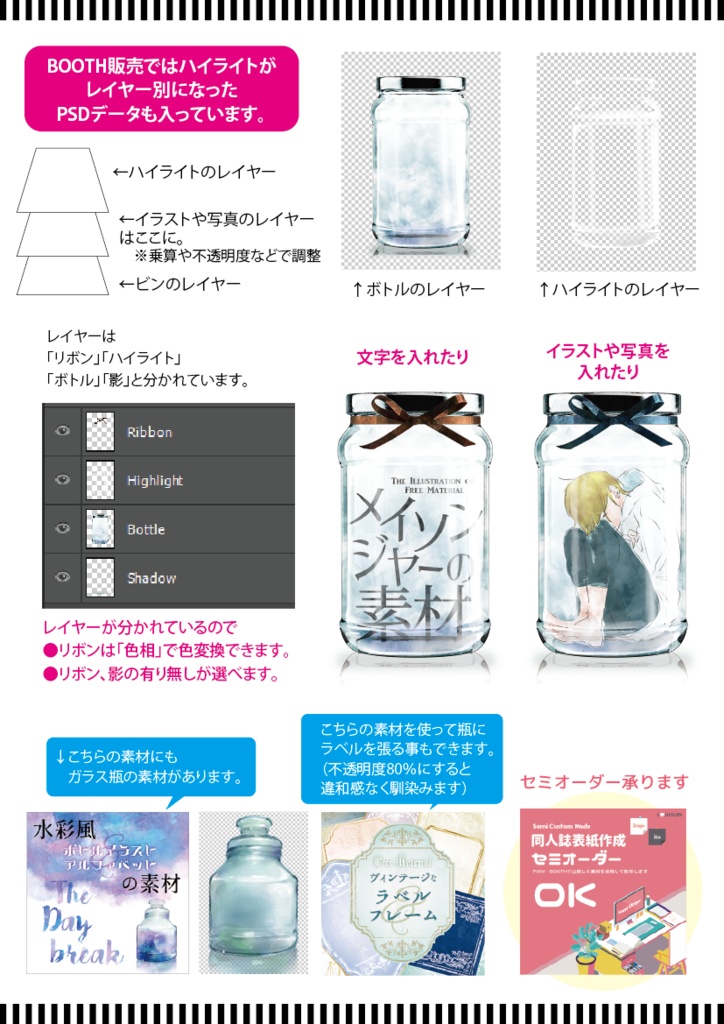 【印刷用】メイソンジャーの素材