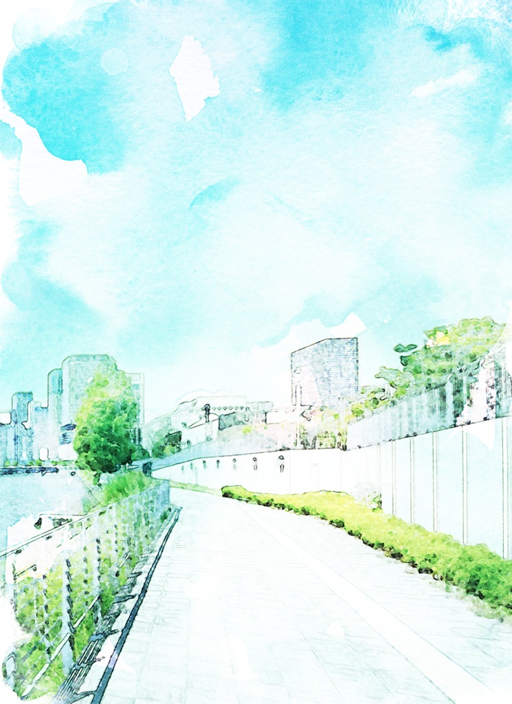 【印刷用】水彩風風景「日常」