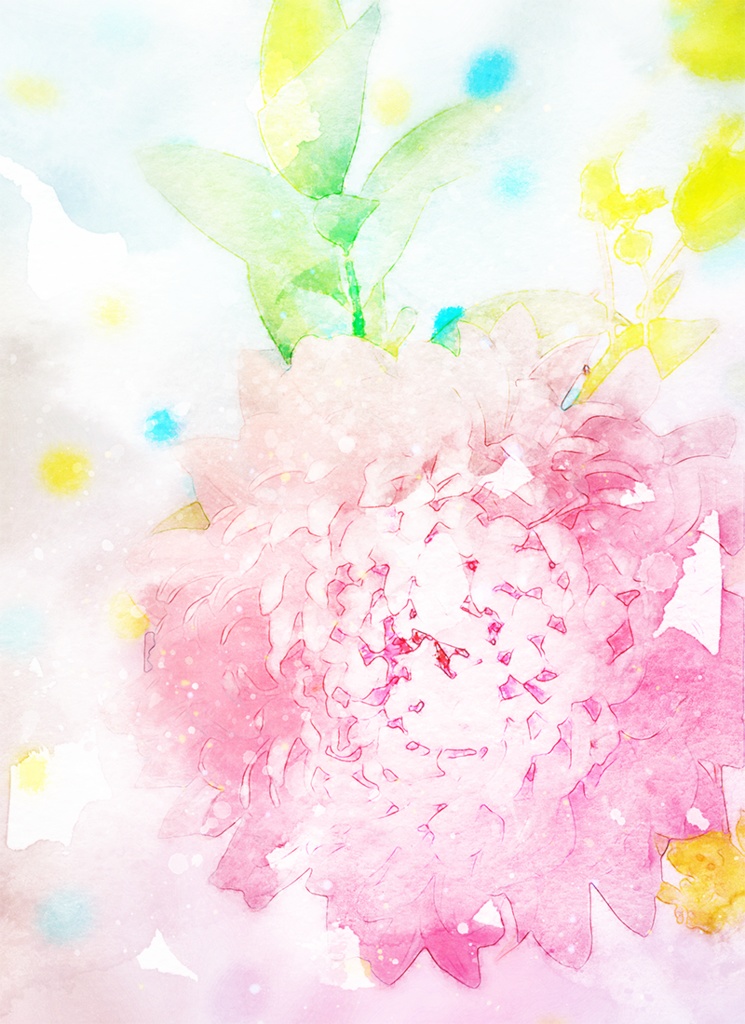【印刷用】水彩風「花3」