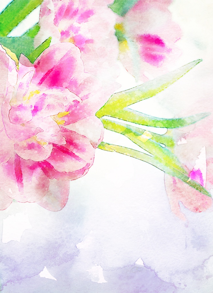 【印刷用】水彩風「花2」