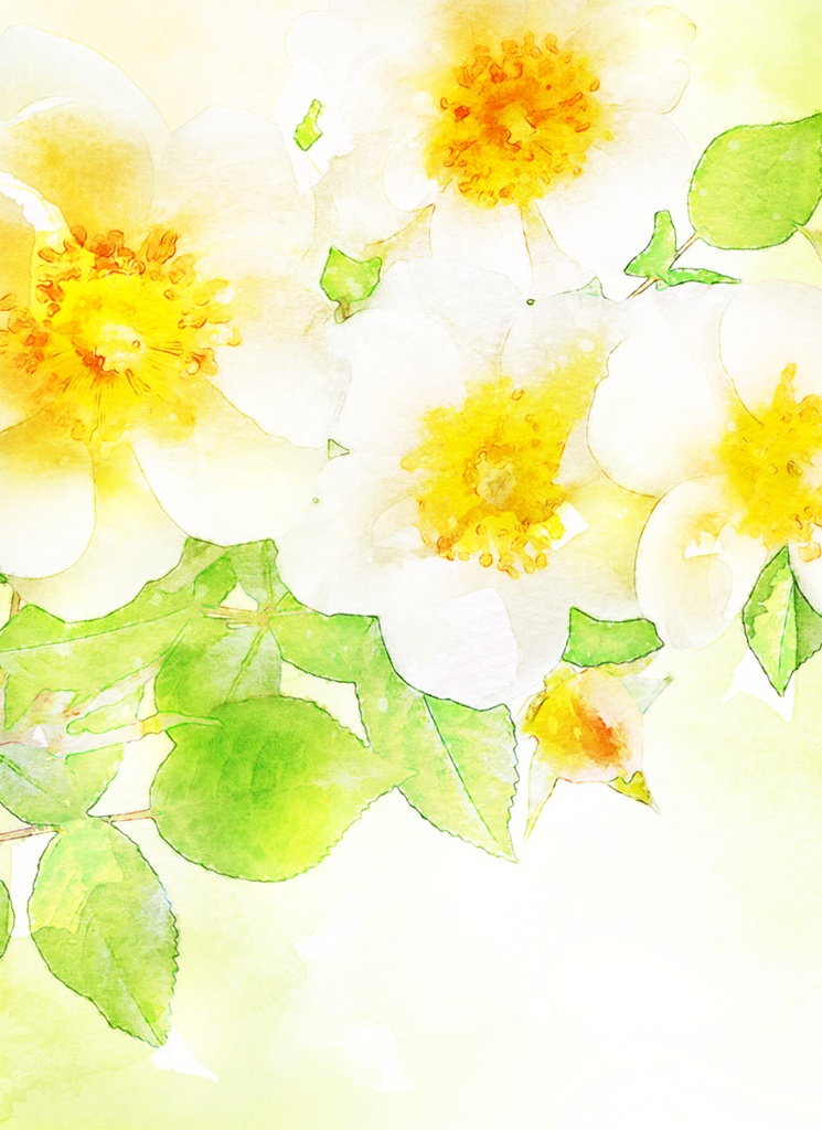 【印刷用】水彩風「花2」