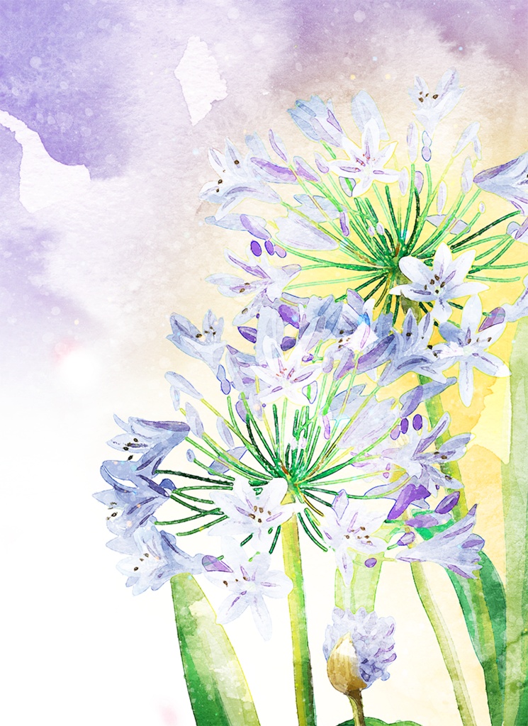 【印刷用】水彩風「花2」