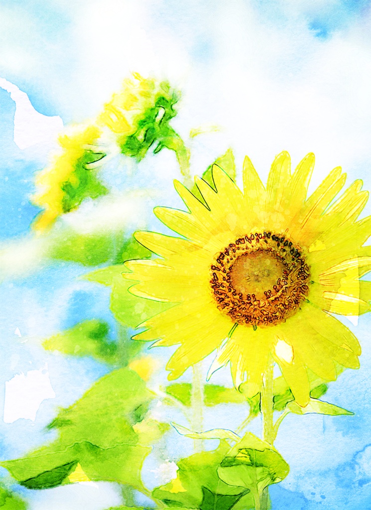 【印刷用】水彩風「花2」