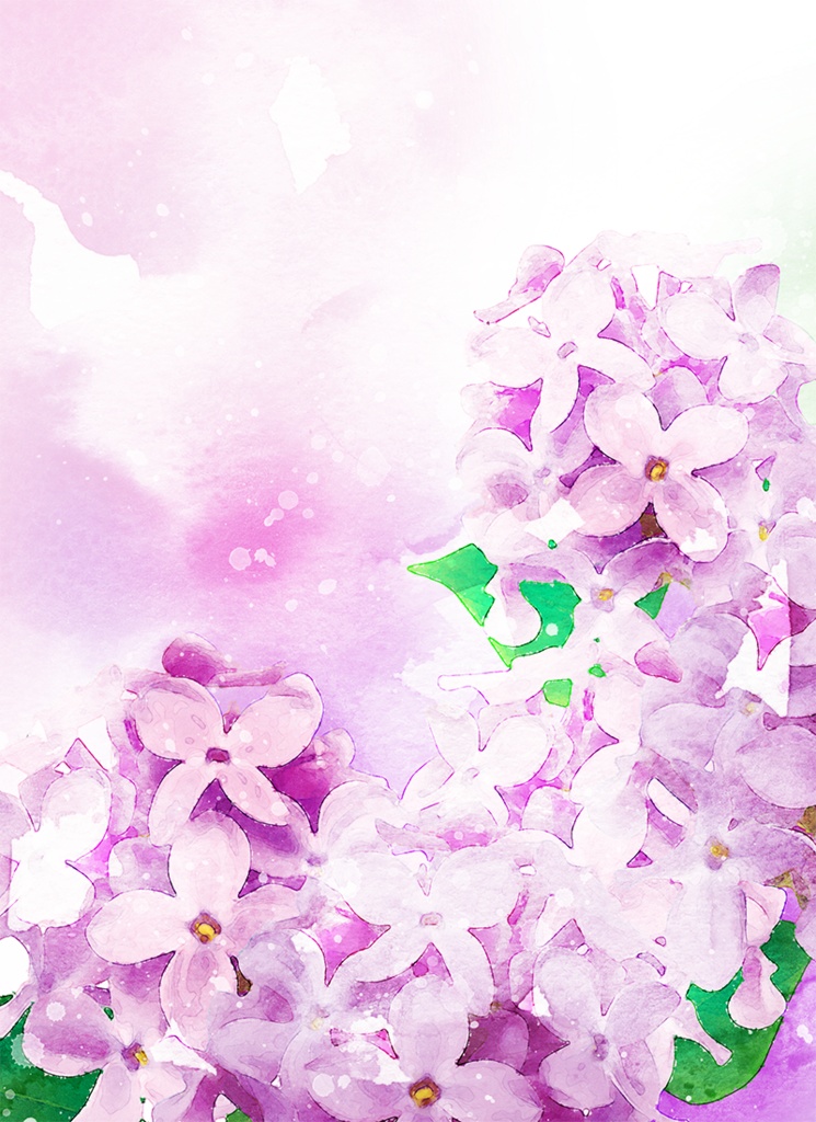 【印刷用】水彩風「花1」