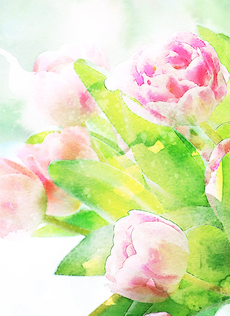 【印刷用】水彩風「花1」