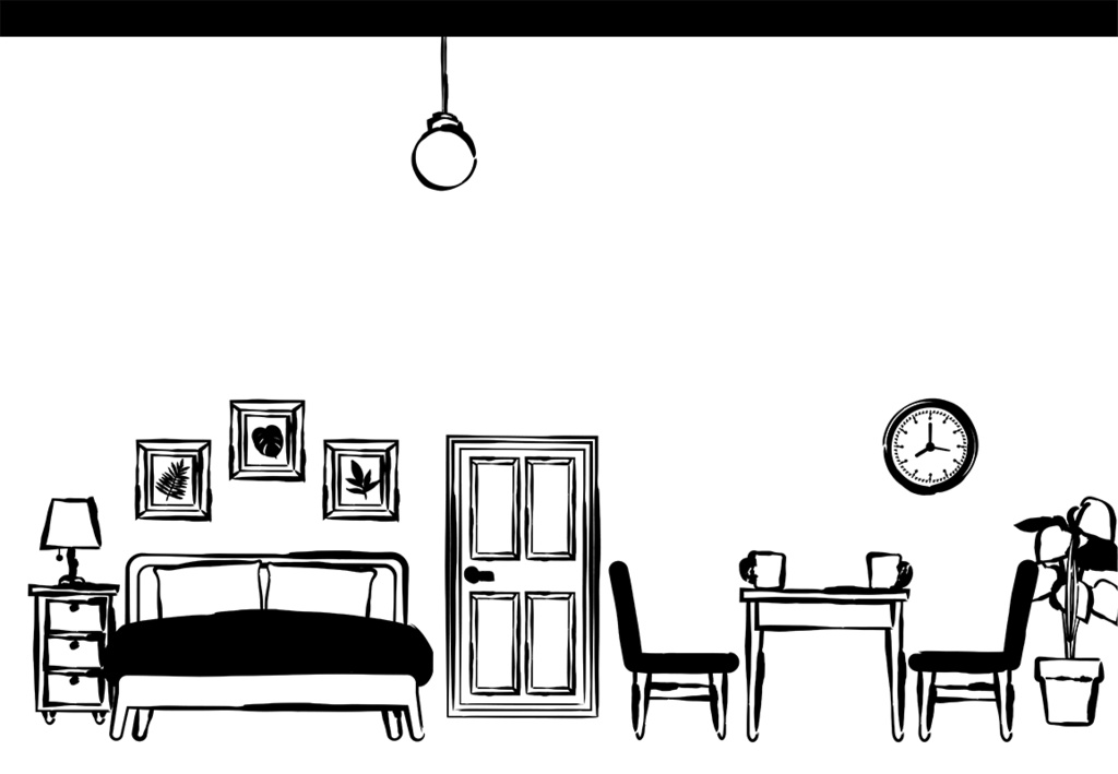 【印刷用】手書き風イラストの1色刷用表紙素材