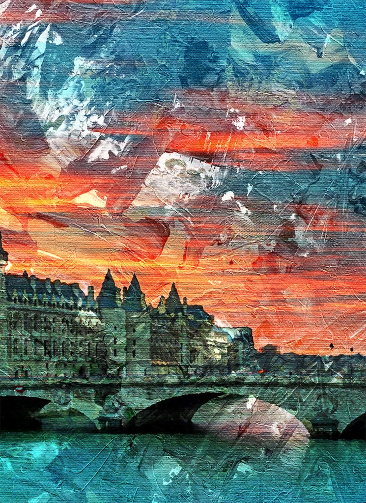 【印刷用】油絵風「西洋街並」