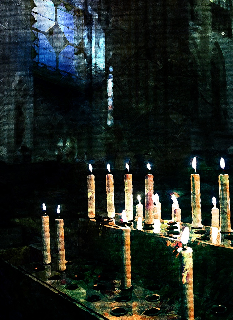 【印刷用】油絵風「教会」