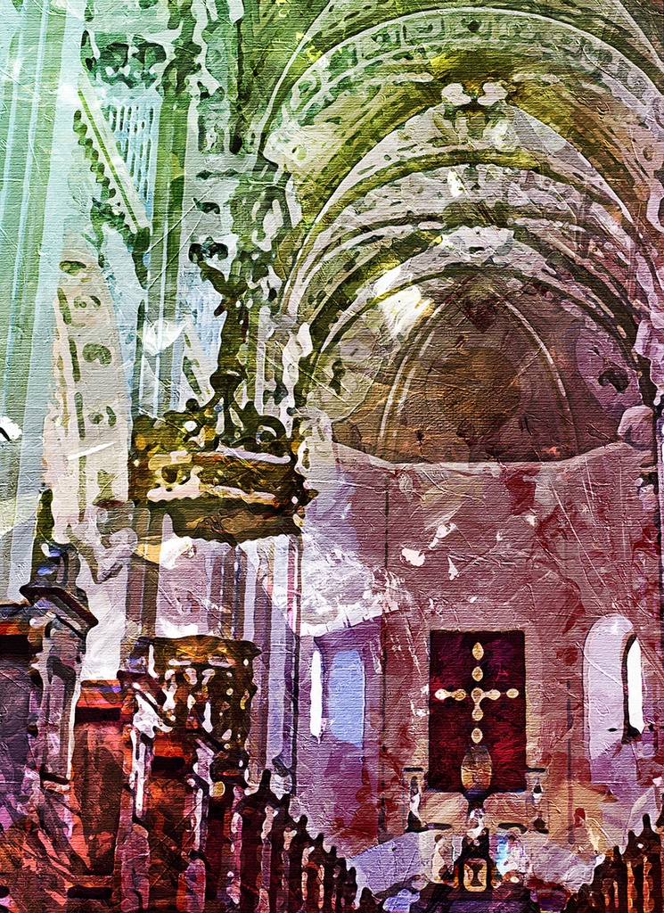 【印刷用】油絵風「教会」