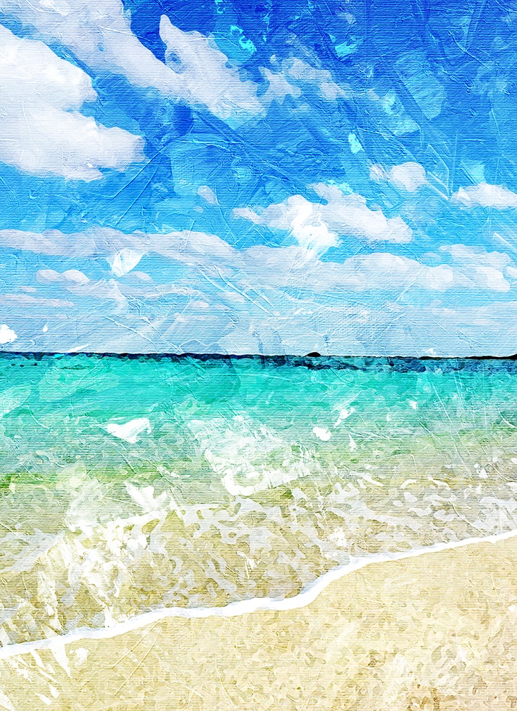 【印刷用】油絵風「海」