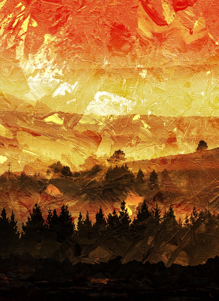 【印刷用】油絵風「中国古典風景」