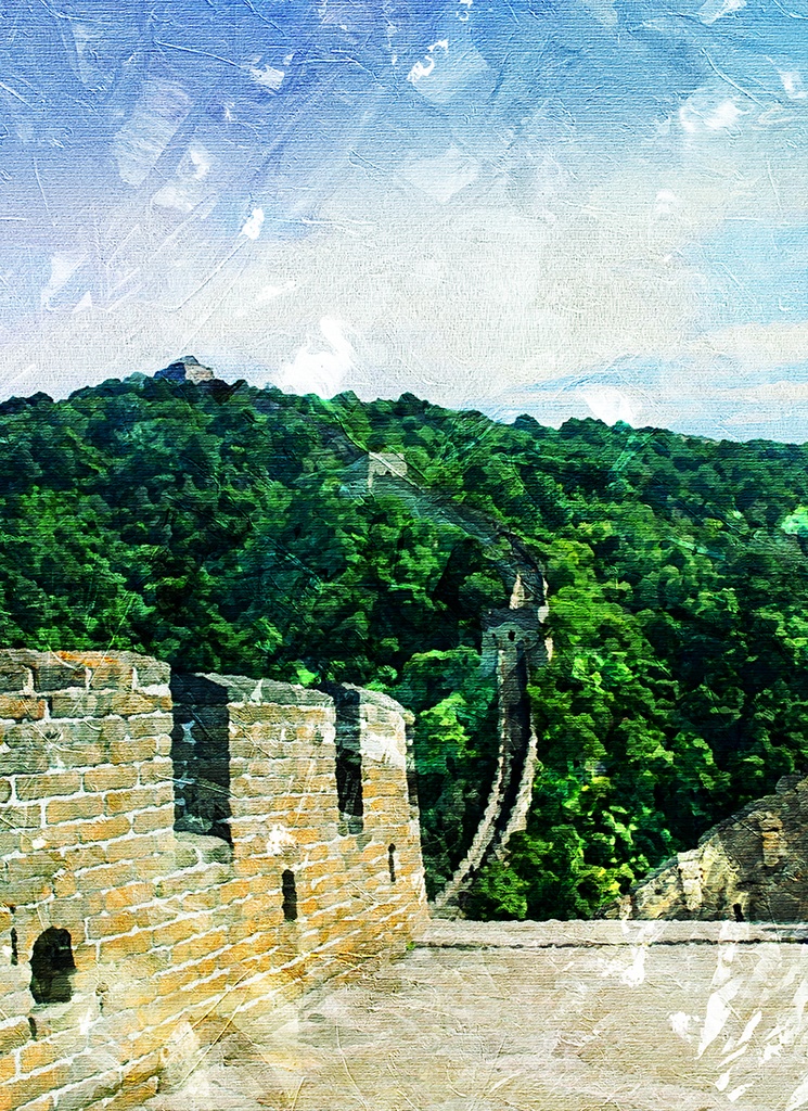 【印刷用】油絵風「中国古典風景」