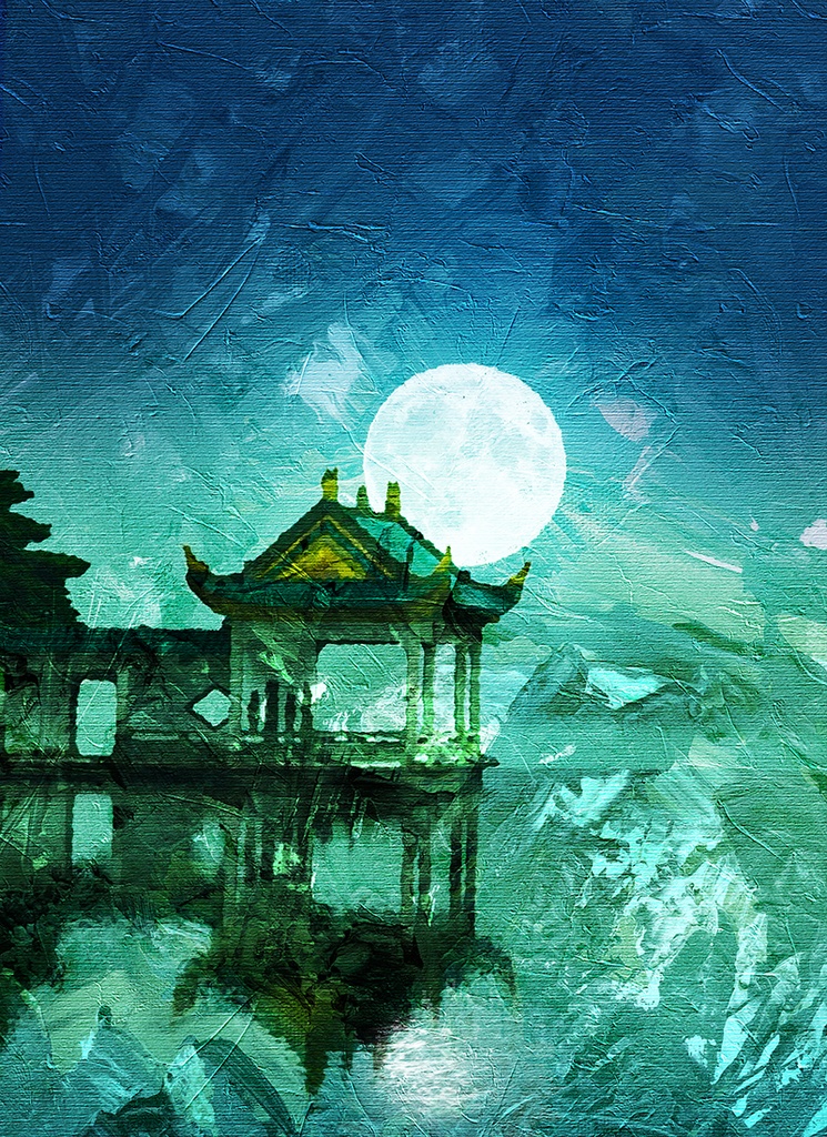 【印刷用】油絵風「中国古典風景」