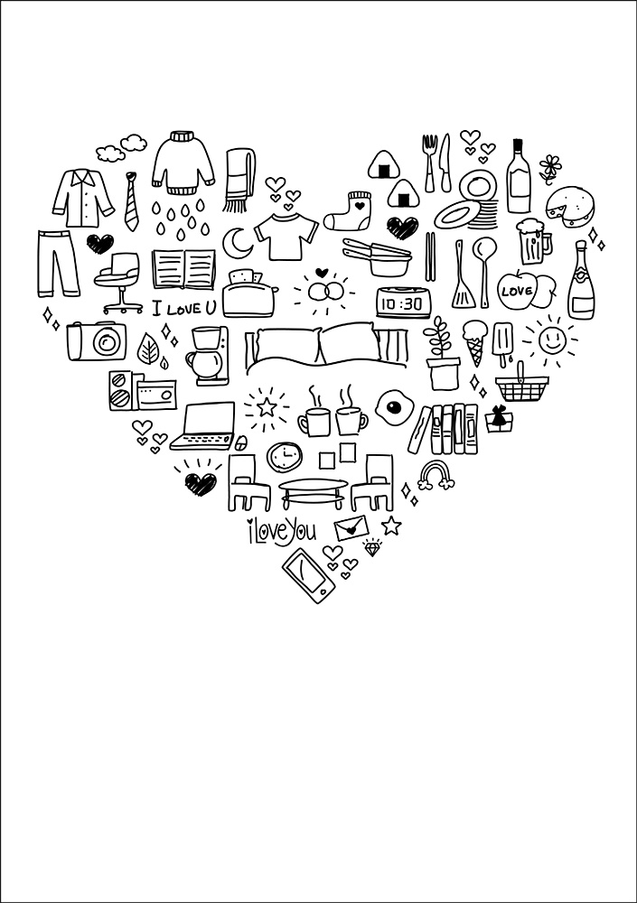 【印刷用】ハートのイラスト
